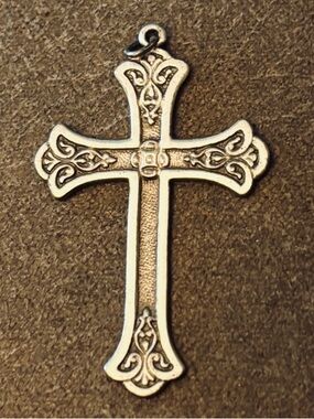 Vintage PPC Sterling Silver Detailed Design Pectoral Cross Pendant 
Trinity 
$25
